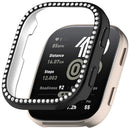 For Huami Amazfit Bip 6 (A2435) Watch Case Rhinestone Decor Hollow Electroplating PC Watch Cover - Black - 1