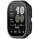 For Huami Amazfit Bip 6 (A2435) Watch Case Rhinestone Decor Hollow Electroplating PC Watch Cover - Black - 2