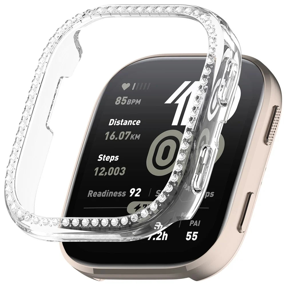 For Huami Amazfit Bip 6 (A2435) Clear Watch Case Rhinestone Decorative Hollow Design PC Watch Cover - 1