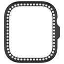 For Huawei Watch Fit 4 Watch Case Rhinestone Decor Hollow Design Electroplating PC Watch Cover - Black - 6