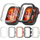 For Huawei Watch Fit 4 Watch Case Rhinestone Decor Hollow Design Electroplating PC Watch Cover - Black - 7