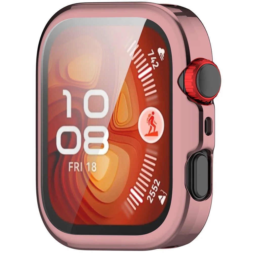 For Huawei Watch Fit 4 Watch Case Full Coverage Flexible TPU Electroplating Cover - Pink - 2