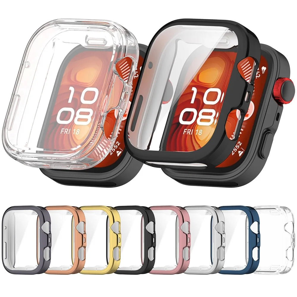 For Huawei Watch Fit 4 Watch Case Full Coverage Flexible TPU Electroplating Cover - Pink - 7