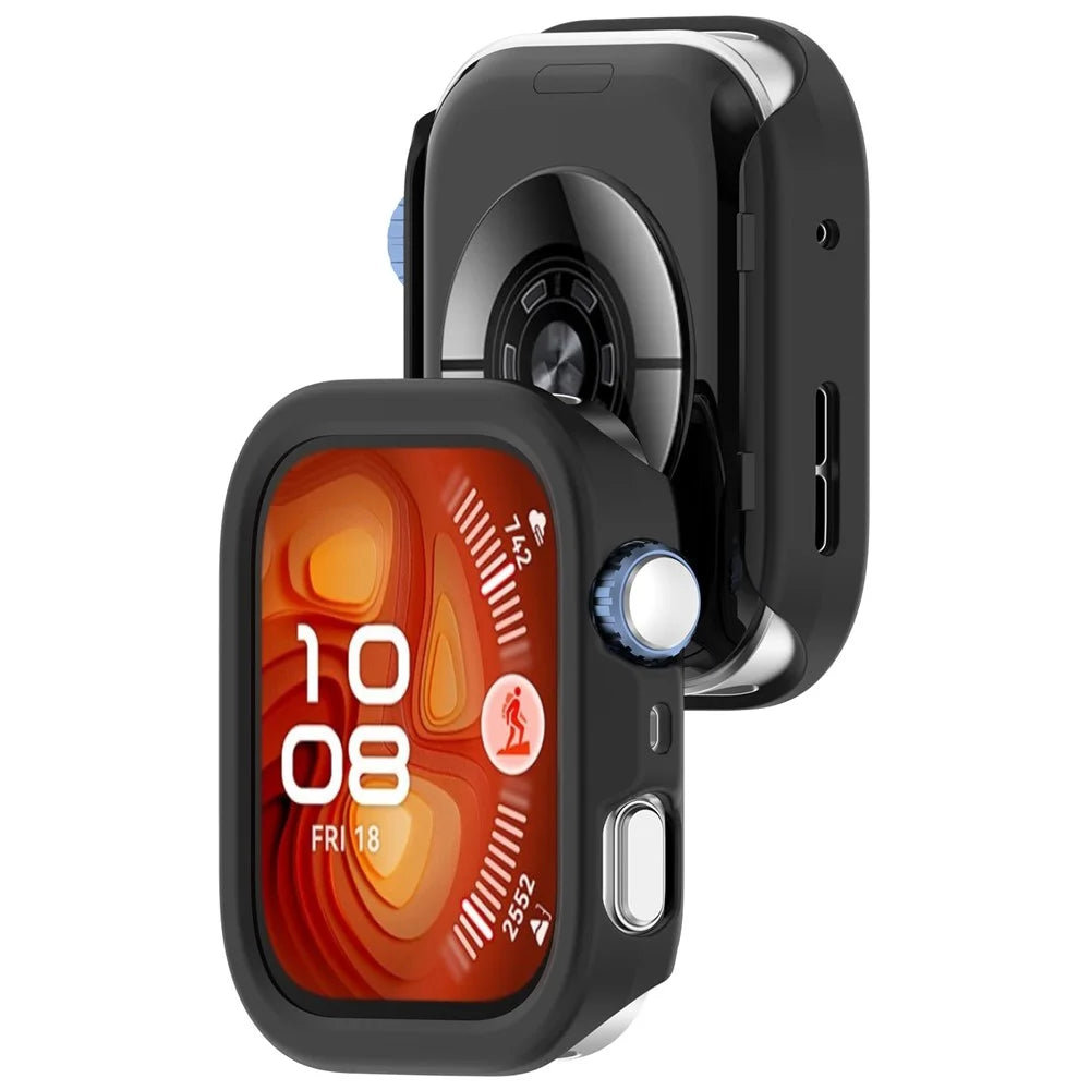 For Huawei Watch Fit 4 Pro Watch Case Half-Wrapped Hollow Hard PC Protective Cover - Black - 3