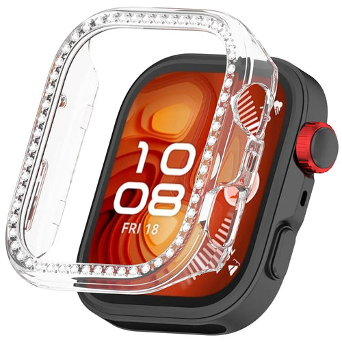 For Huawei Watch Fit 4 Pro Clear Watch Case Rhinestone Decorative Hollow Design PC Watch Cover - 1