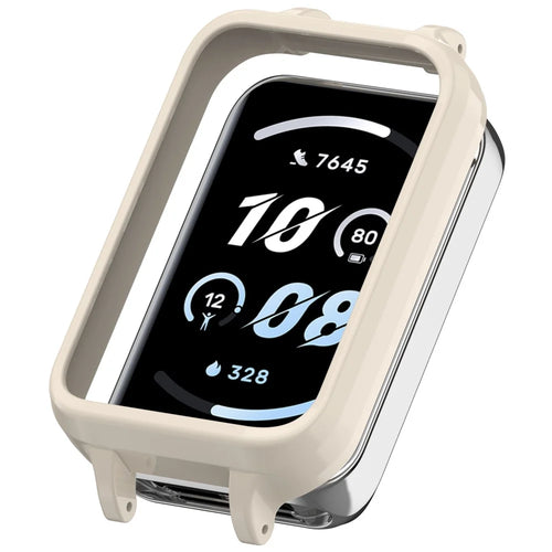 For Honor Band 10 Hollow Watch Frame Scratch Resistant PC Protective Case - Antique White - 1