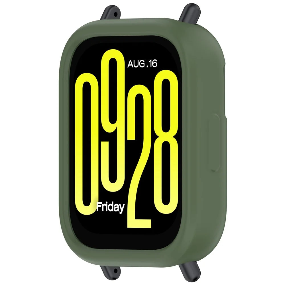 For Xiaomi Redmi Watch 5 Active Silicone Watch Case Shockproof Bumper Frame - Dark Green - 5