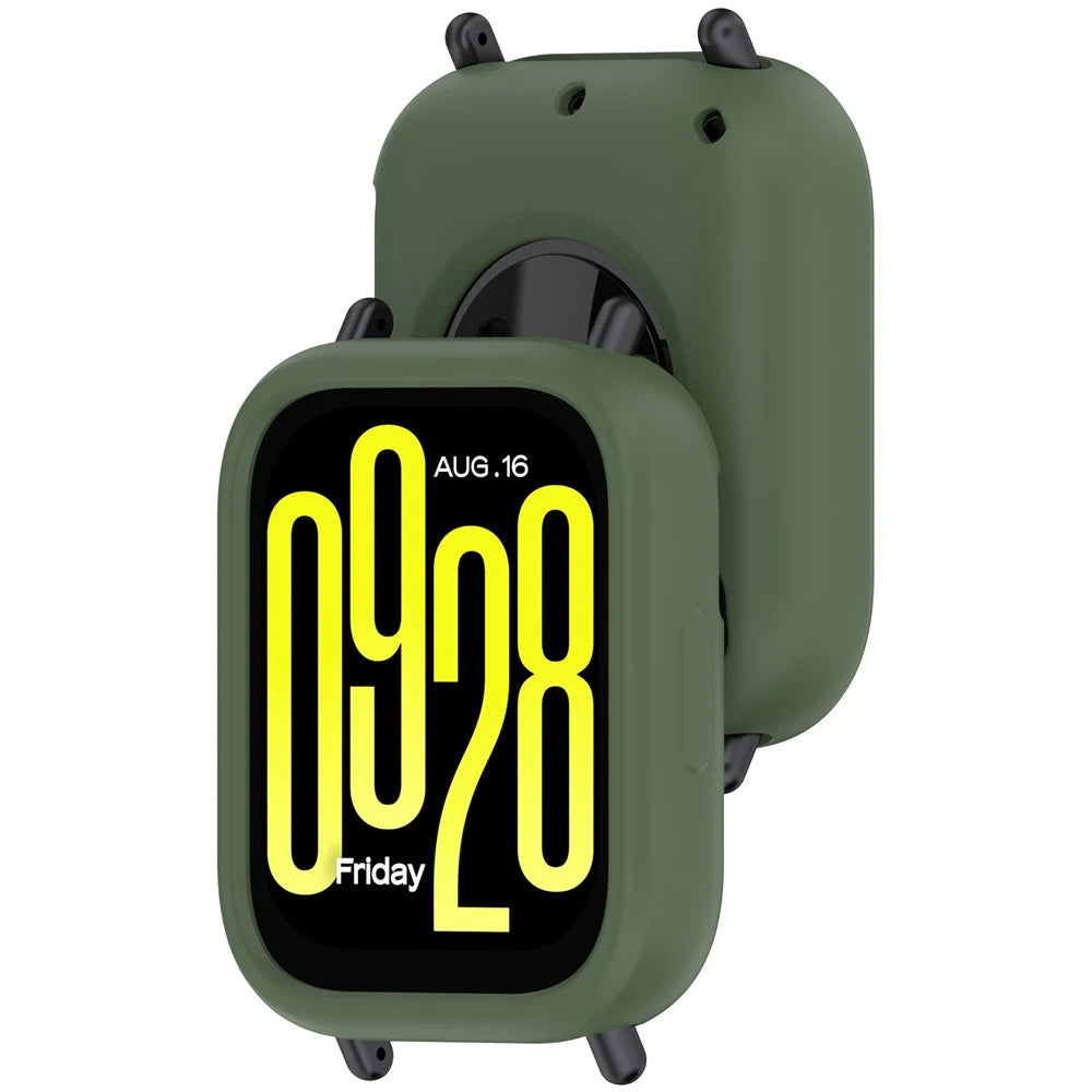 For Xiaomi Redmi Watch 5 Active Silicone Watch Case Shockproof Bumper Frame - Dark Green - 6