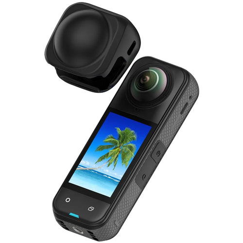 For Insta360 X5 / X4 Anti Scratch Camera Lens Protective Cover Flexible Silicone Case - Black - 1