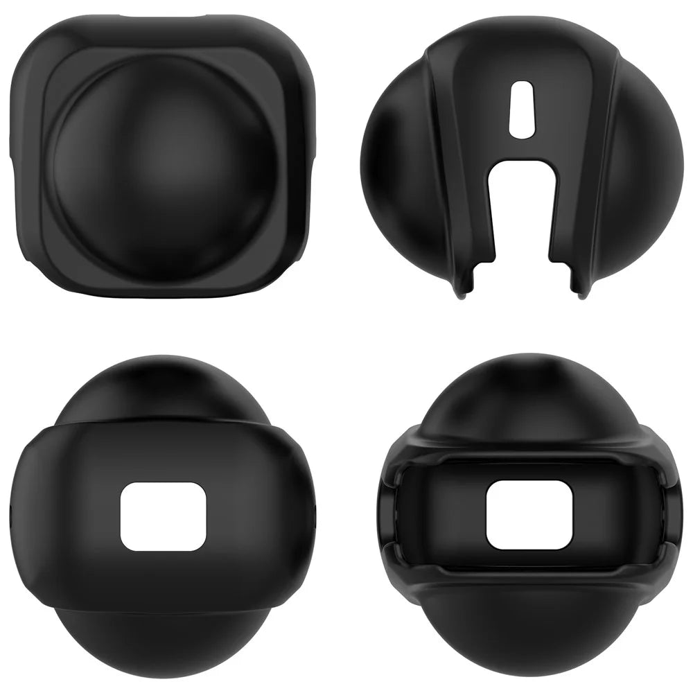 For Insta360 X5 / X4 Anti Scratch Camera Lens Protective Cover Flexible Silicone Case - Black - 4