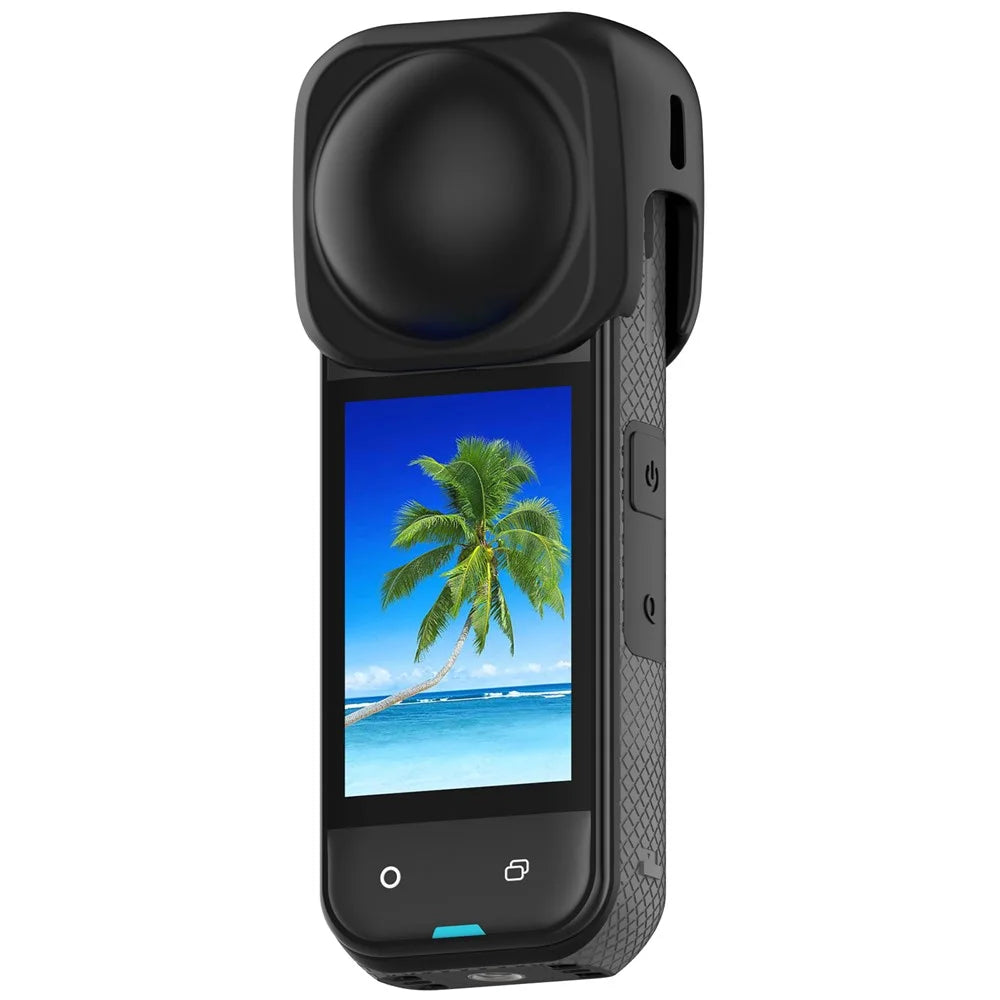 For Insta360 X5 / X4 Anti Scratch Camera Lens Protective Cover Flexible Silicone Case - Black - 5