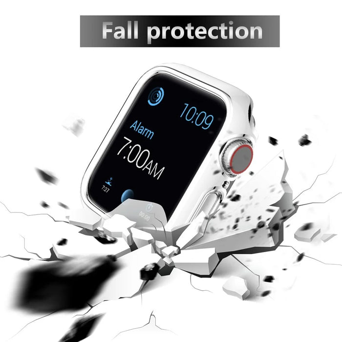 Electroplating PC Frame Protective Cover for Apple Watch Series SE3 / SE2 / SE1 /  6 / 5 / 4 40mm - White / Silver - 2