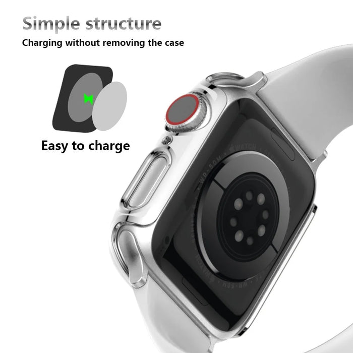 Electroplating PC Frame Protective Cover for Apple Watch Series SE3 / SE2 / SE1 /  6 / 5 / 4 40mm - White / Silver - 4