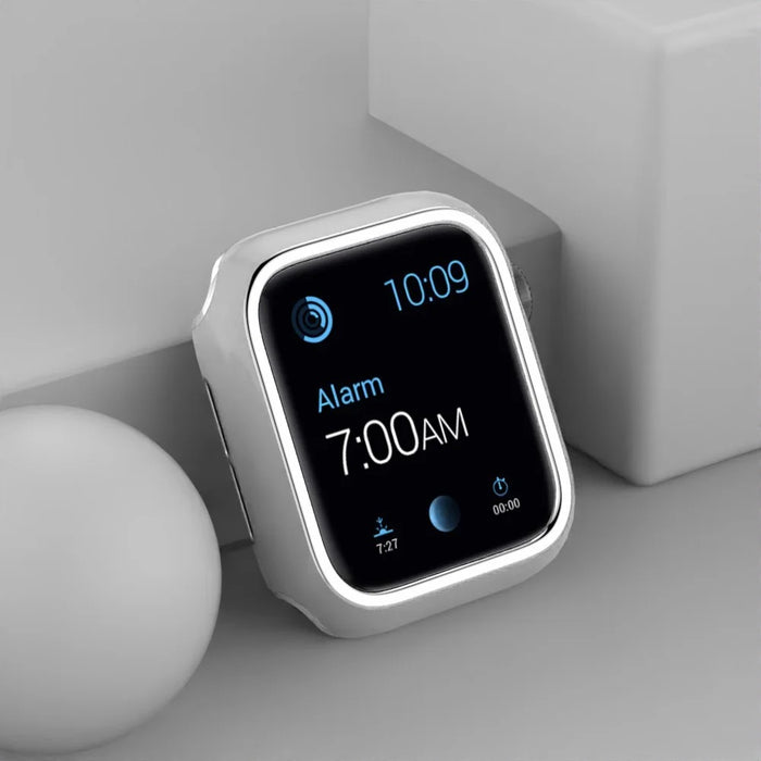 Electroplating PC Frame Protective Cover for Apple Watch Series SE3 / SE2 / SE1 /  6 / 5 / 4 40mm - White / Silver - 7