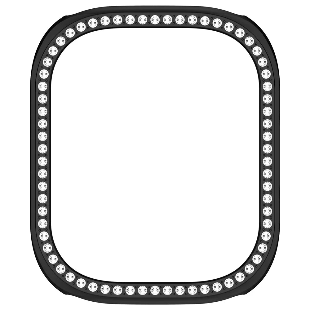 For Xiaomi Redmi Watch 5 Active Watch Case Rhinestone Decor Hollow Electroplating PC Watch Cover - Black - 6