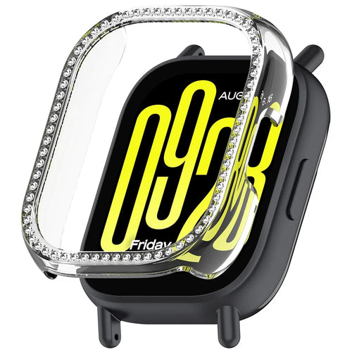 For Xiaomi Redmi Watch 5 Lite Clear Watch Case Rhinestone Decorative Hollow Design PC Watch Cover - 1