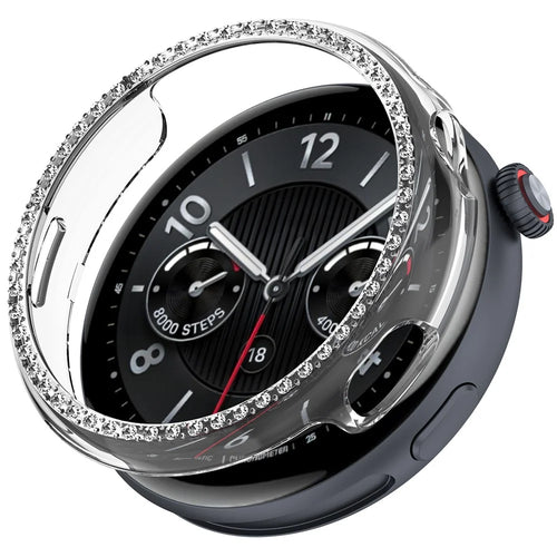 For vivo Watch 5 Clear Watch Case Rhinestone Decorative Hollow Design PC Watch Cover - 1