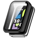 For Honor Band 10 Watch Case PC Frame Cover with Tempered Glass Screen Film - Black - 1