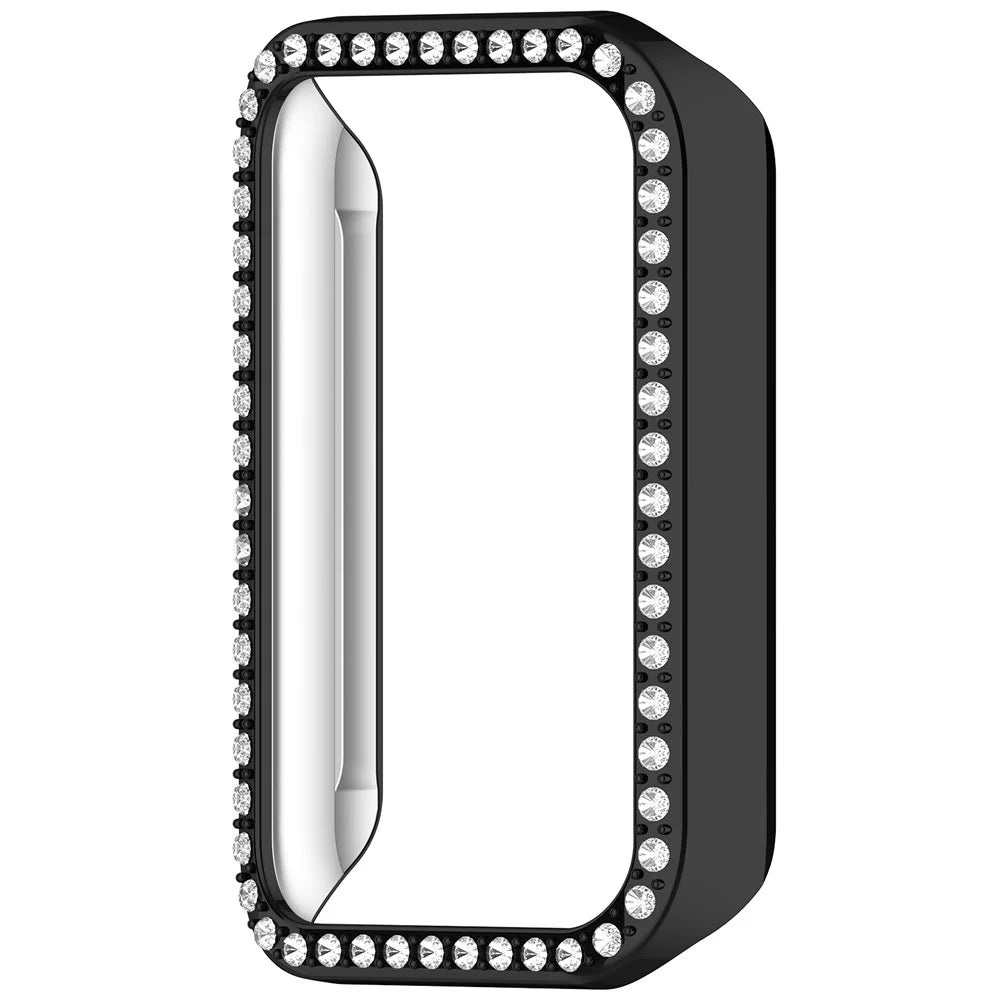 For Honor Band 10 Watch Case Rhinestone Decor Hollow Electroplating PC Watch Cover - Black - 4