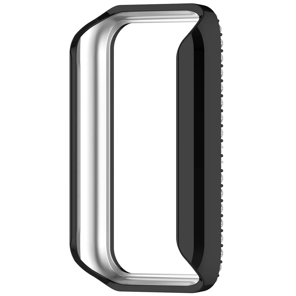 For Honor Band 10 Watch Case Rhinestone Decor Hollow Electroplating PC Watch Cover - Black - 5