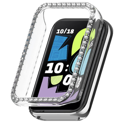 For Honor Band 10 Clear Watch Case Rhinestone Decorative Hollow Design PC Watch Cover - 1