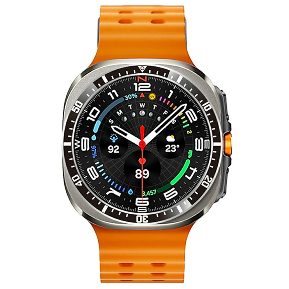 For Samsung Galaxy Watch Ultra 47mm Bezel Ring Anti Scratch Aluminum Alloy Adhesive Cover - Black / White Characters - 2