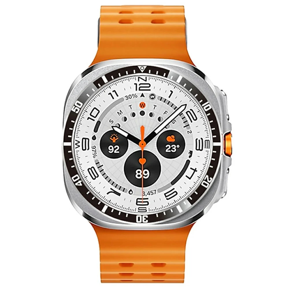 For Samsung Galaxy Watch Ultra 47mm Bezel Ring Anti Scratch Aluminum Alloy Adhesive Cover - Black / White Characters - 3