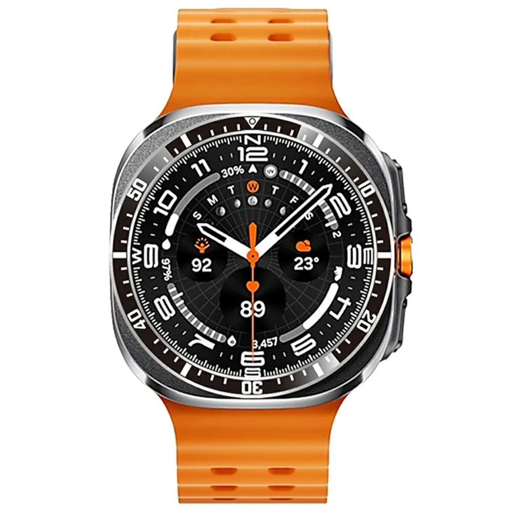 For Samsung Galaxy Watch Ultra 47mm Bezel Ring Anti Scratch Aluminum Alloy Adhesive Cover - Black / White Characters - 4