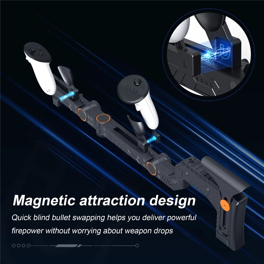 STARTRC GAMES For Meta Quest 3S  /  Quest 3 Magnetic VR Gunstock Enhanced Shooter Gaming Experience - 4