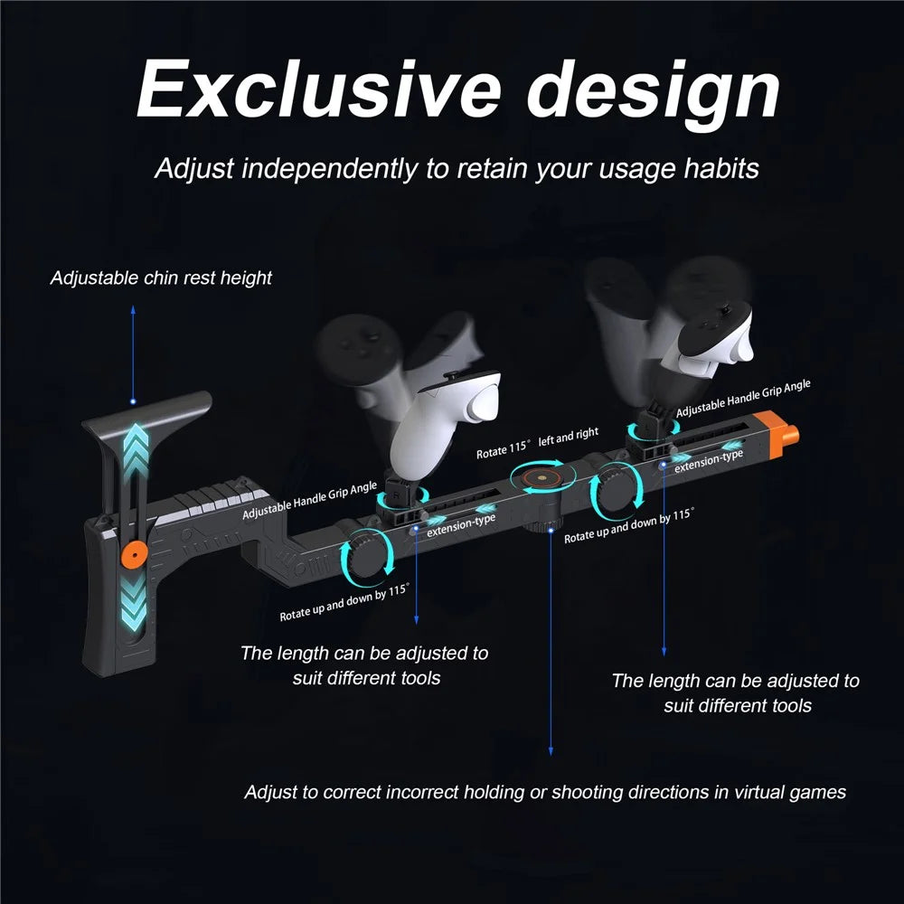 STARTRC GAMES For Meta Quest 3S  /  Quest 3 Magnetic VR Gunstock Enhanced Shooter Gaming Experience - 6