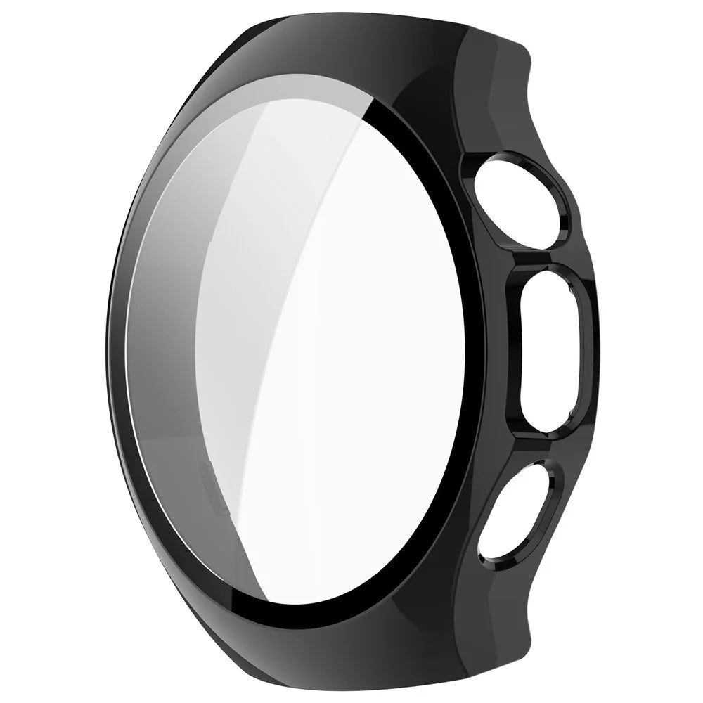 WANLONFENG For Huawei Watch 5 42mm Watch Case  PC Frame Cover with Tempered Glass Screen Protector - Black - 4