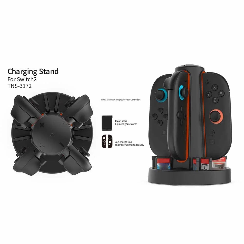 DOBE TNS-3172 For Nintendo Switch 2 Joy-Con Controller 4-Slot Charging Dock with Game Card Storage - 4