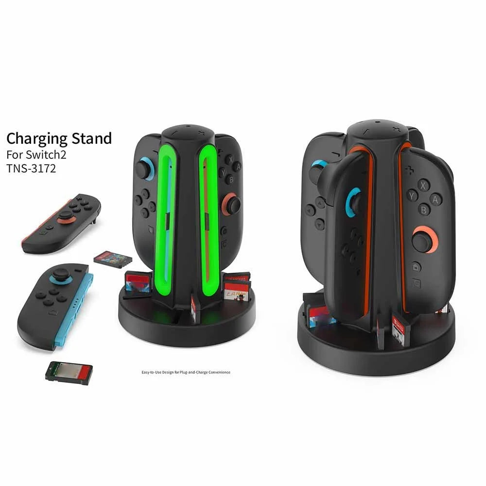 DOBE TNS-3172 For Nintendo Switch 2 Joy-Con Controller 4-Slot Charging Dock with Game Card Storage - 5