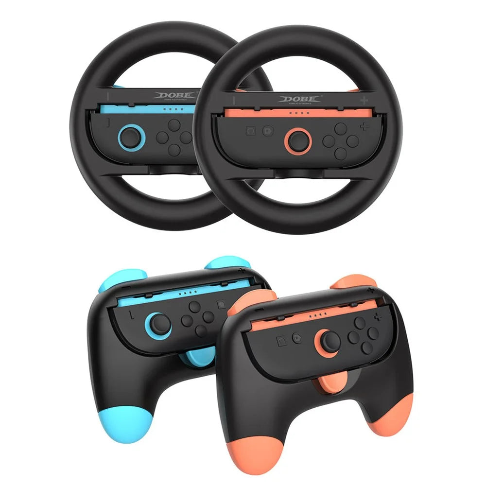 DOBE TNS-5110 For Nintendo Switch 2 4 in 1 Left Right Joy-Con Controller Circular Racing Wheel Grip Handle Set - 1