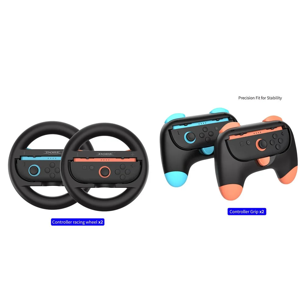 DOBE TNS-5110 For Nintendo Switch 2 4 in 1 Left Right Joy-Con Controller Circular Racing Wheel Grip Handle Set - 3