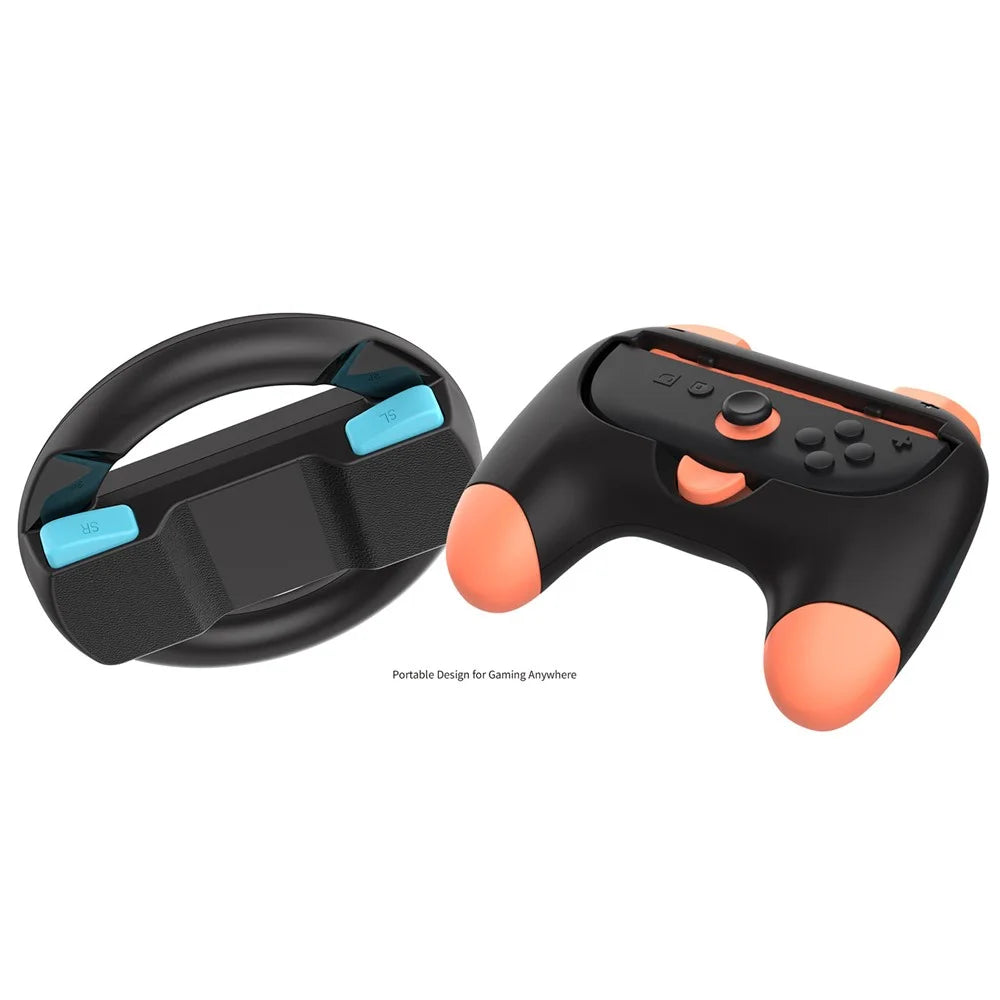 DOBE TNS-5110 For Nintendo Switch 2 4 in 1 Left Right Joy-Con Controller Circular Racing Wheel Grip Handle Set - 5