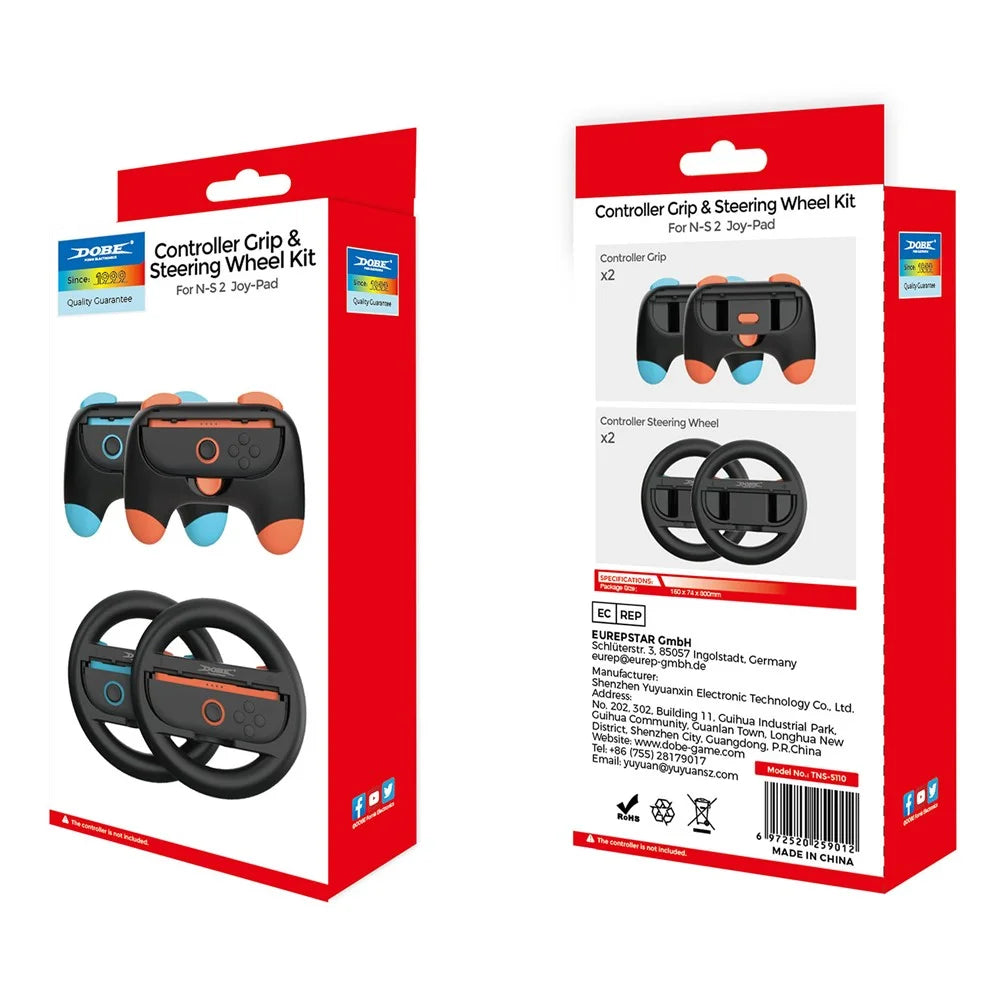 DOBE TNS-5110 For Nintendo Switch 2 4 in 1 Left Right Joy-Con Controller Circular Racing Wheel Grip Handle Set - 7