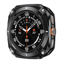 For Samsung Galaxy Watch Ultra (2025) 47mm / Ultra 47mm Protective Case Cyber Style Metal PC Watch Cover - Black / White - 1