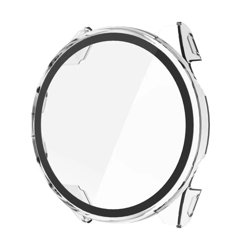 For Garmin Forerunner 570 42mm Protective Case Hard PC Watch Frame with Tempered Glass Film - Transparent - 1