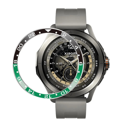 For Xiaomi Watch S4 / S3 Watch Bezel Scale Design Aluminum Alloy Protective Ring - Black / Green - 1