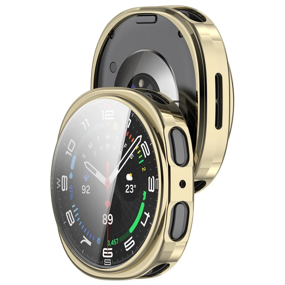 For Samsung Galaxy Watch8 40mm Watch Case Full Protection Scratch Resistant TPU Cover - Electroplating Light Gold - 2