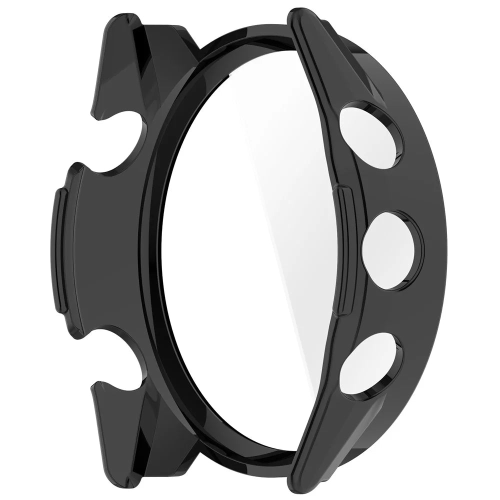 WANLONFENG For Garmin Forerunner 570 47mm Watch Case  PC Frame Cover with Tempered Glass Screen Protector - Black - 3