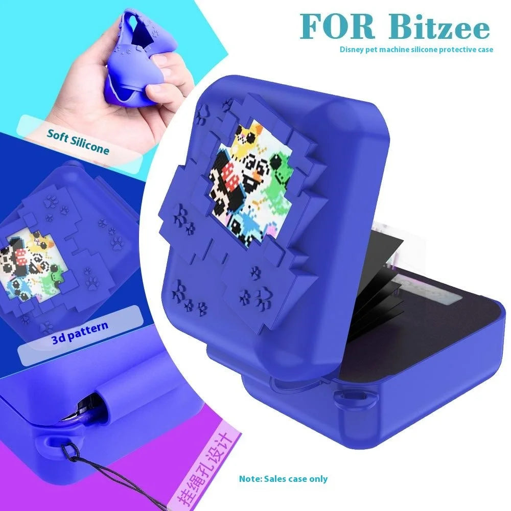 For Bitzee Gen2 Virtual Pet Machine Silicone Case Protective Cover with Lanyard - Blue - 5