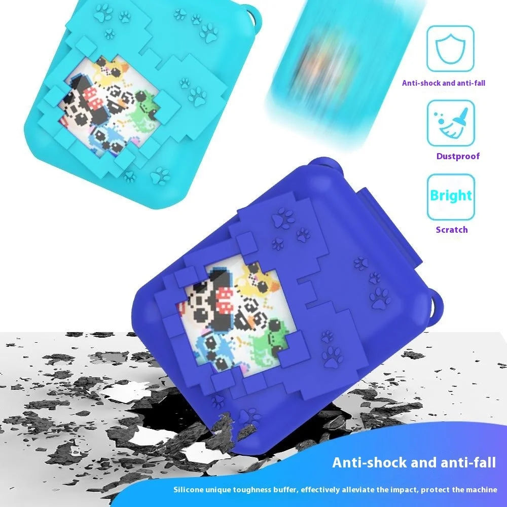 For Bitzee Gen2 Virtual Pet Machine Silicone Case Protective Cover with Lanyard - Blue - 7