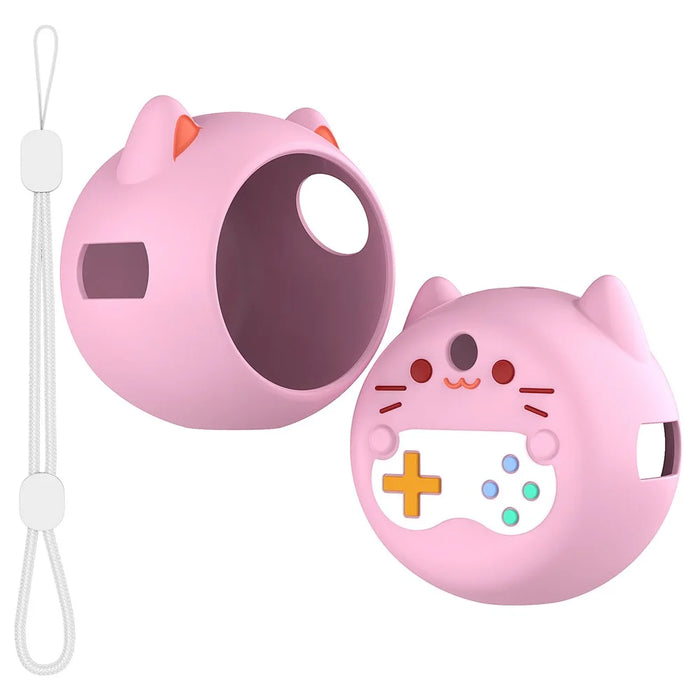 For Punirunes Interactive Digital Pet Toy Silicone Protective Case Soft Cover with Lanyard - Pink - 1