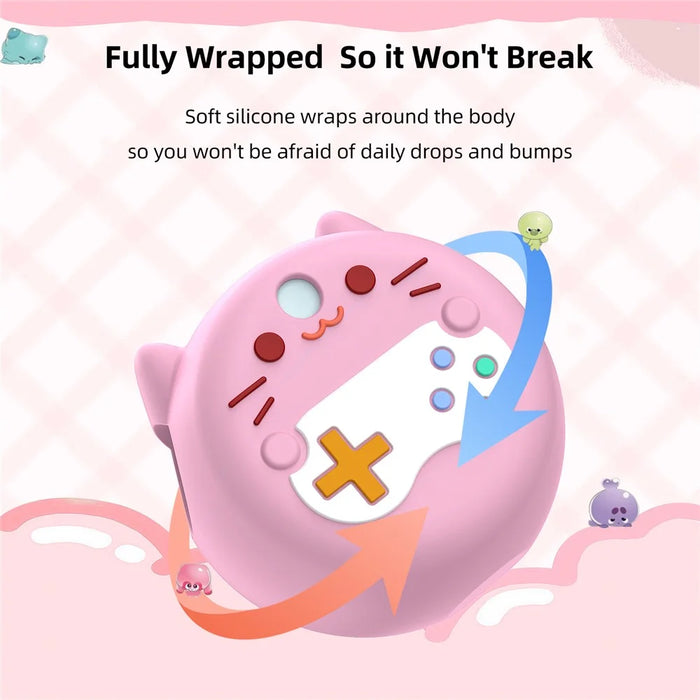 For Punirunes Interactive Digital Pet Toy Silicone Protective Case Soft Cover with Lanyard - Pink - 3