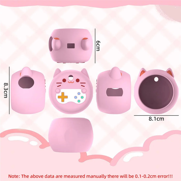 For Punirunes Interactive Digital Pet Toy Silicone Protective Case Soft Cover with Lanyard - Pink - 7