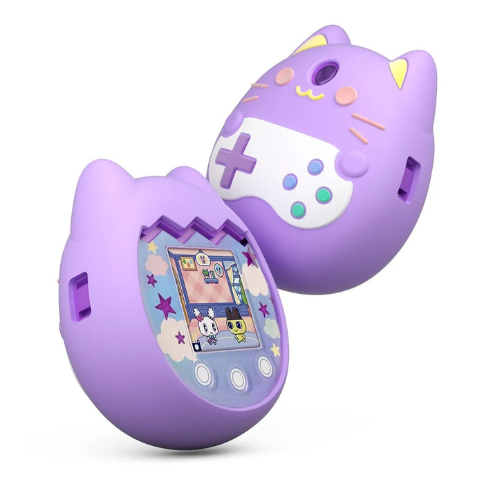 For Tamagotchi Pix Protective Case Interactive Digital Pet Device Liquid Silicone Cover - Purple - 3