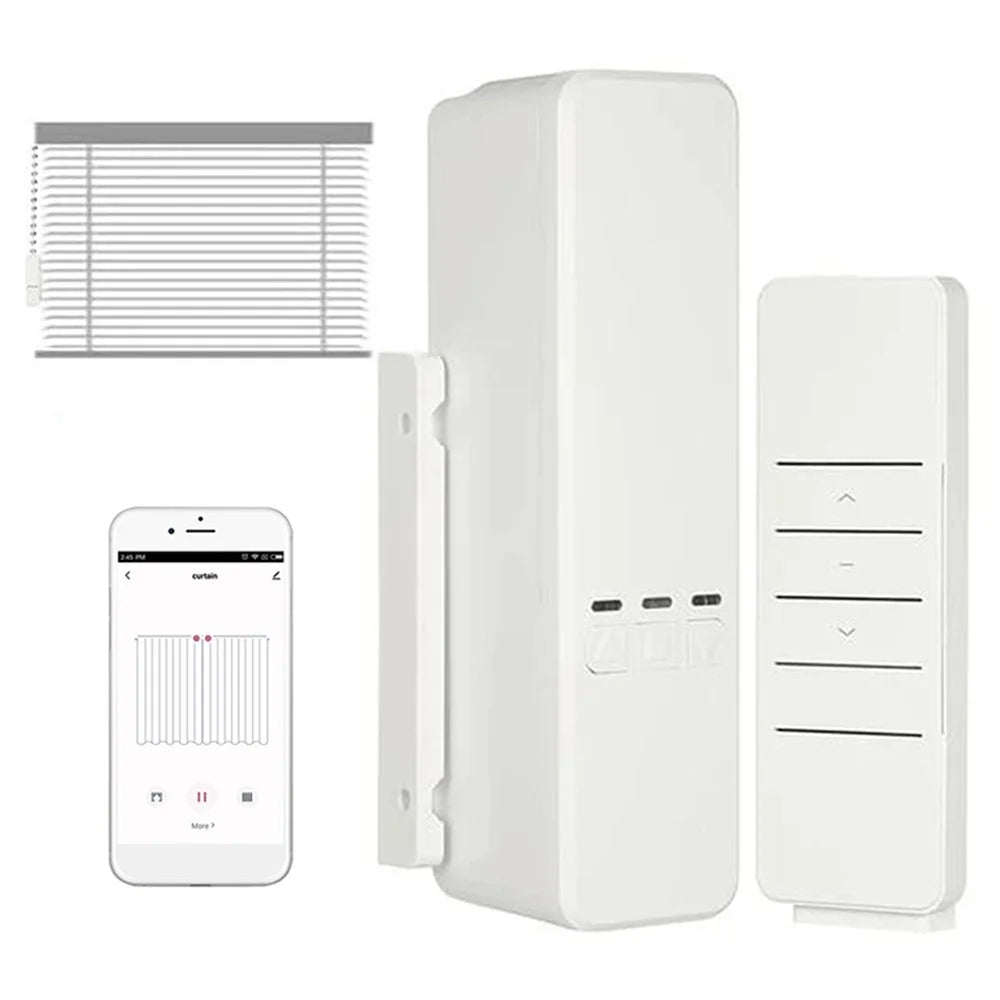 MC08 Smart Home WiFi Wireless Automatic Blinds Roller Shades Motor Remote Control Tuya App Electric Curtain - US Plug - 2