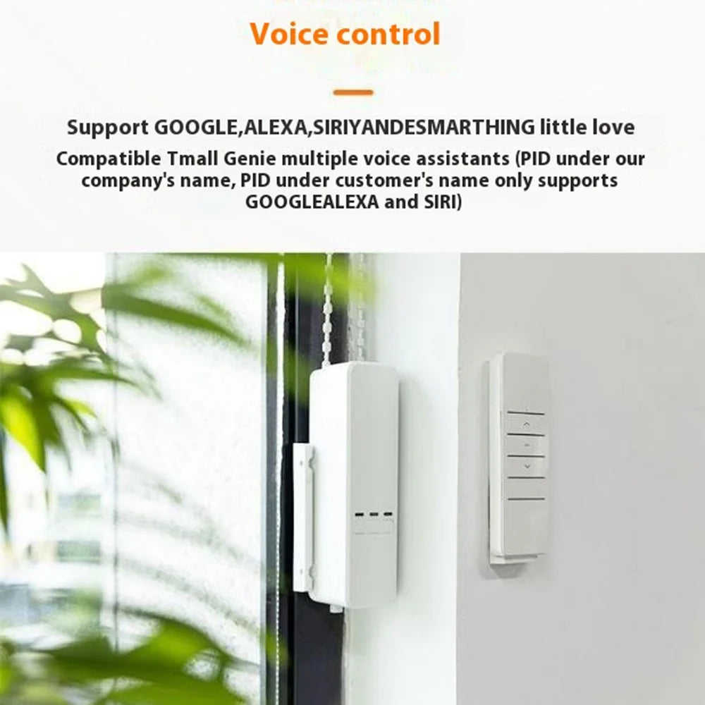 MC08 Smart Home WiFi Wireless Automatic Blinds Roller Shades Motor Remote Control Tuya App Electric Curtain - US Plug - 7